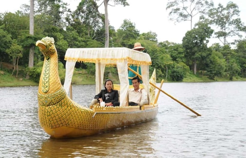 Angkor Bike tour & Gondola Sunset Boat - A Dragon Boat Sunset on an Ancient Waterway