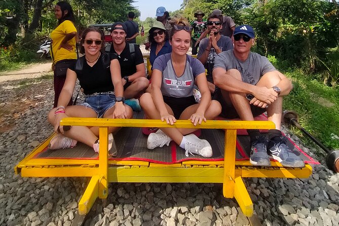 Battambang Tuk Tuk tour: Bambootrain, Killing & Bat Caves,Sunset - The Bamboo Train through villages and rice fields