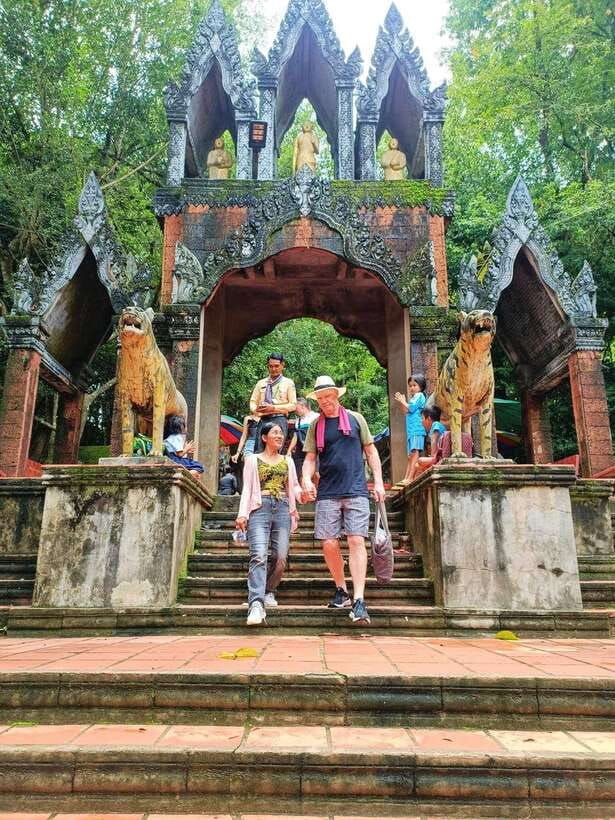 From Siem Reap: Guided Kulen Waterfall Tour - Hotel pickup and the climb into the mountain