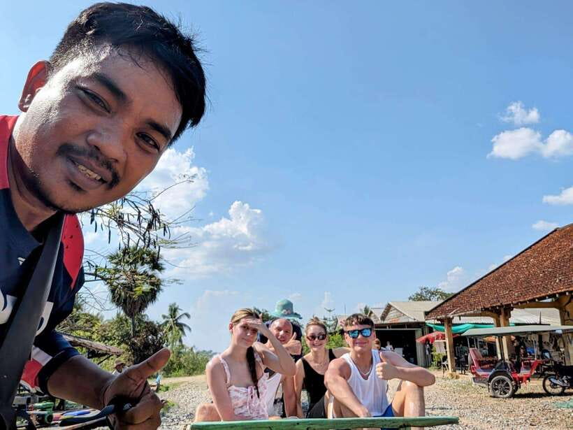 Half-day swing bridge, bamboo train, batcave & Killing cave - Crossing Battambang’s suspension bridge