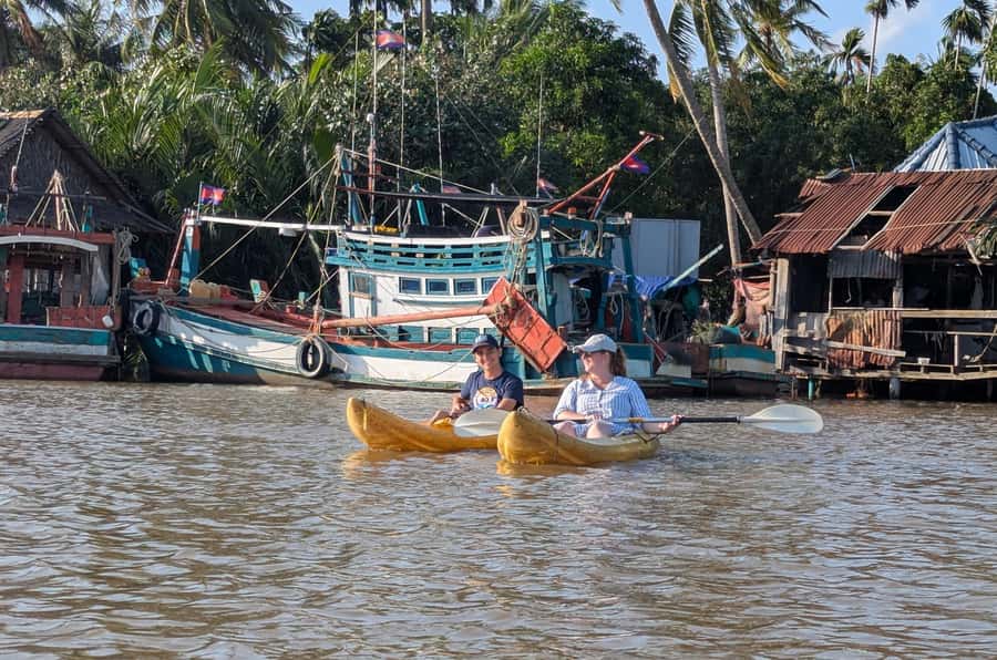 Kampot's Countryside & Kayak Tour, Pepper Farm include Lunch - Kayaking through Kampot’s Green Cathedral