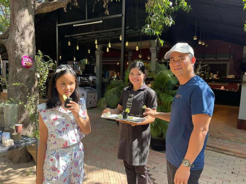 Pottery Classes Siem Reap with Pick up Drop off - Carving Khmer ornamentation into the clay