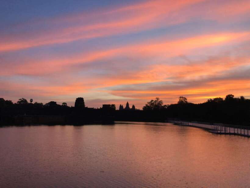 Private Angkor Wat Sunrise Tours And Sunset Floating Village - Before dawn at Angkor Wat