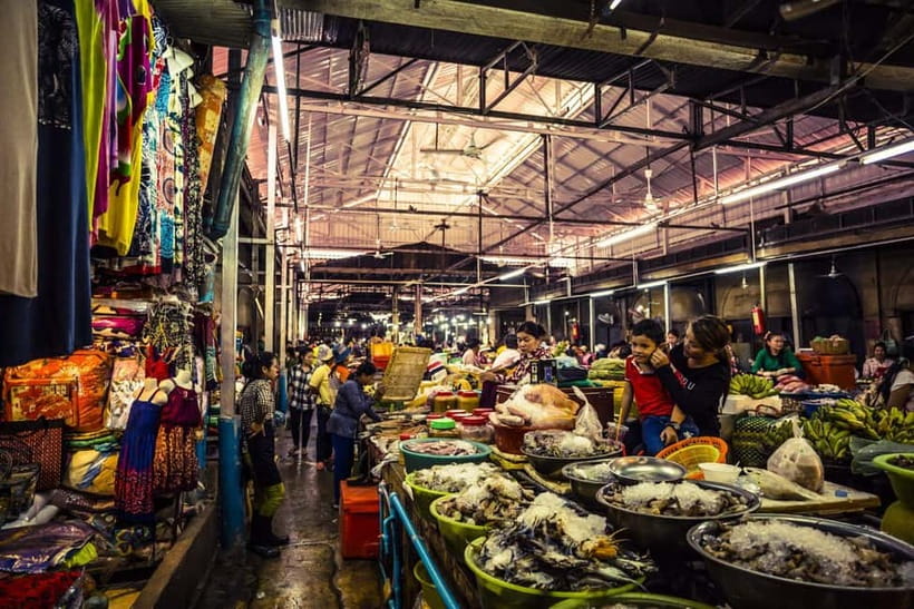 Siem Reap Cambodian Buddhist Water Blessing and Local Market - Forty minutes at a local market