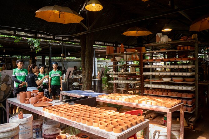 Siem Reap City Bike Tour / E-Bike or Tuk Tuk - Making Khmer pottery at the ceramics gallery