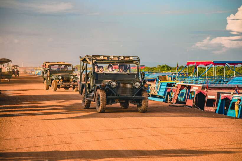 Siem Reap Floating Village Sunset Jeep Tour or SUV Car - Leaving Siem Reap for the rice fields