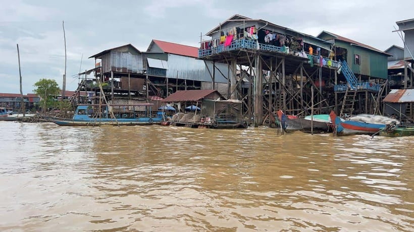 Sunset Kompong Pluk Floating Village - Reaching Kampong Phluk by boat